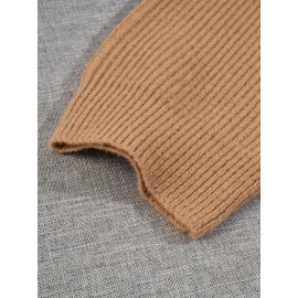 Women's Casual Oversized Hooded Cardigan - Thickened Winter Sweater with Double Zipper Front, Ribbed Cuffs & Hem, Earthy Brown, Medium Stretch for Fall & Winter Layering