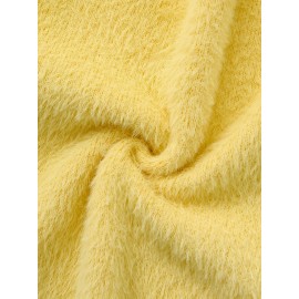 [Soft Thermal Sweater] Soft & Comfortable Women's Thermal Round-Neck Loose Fit Long Sleeve Sweater | All-Season Casual Top, Solid Color, Easy Care Hand Wash/Dry Clean, Medium Stretch, Clean Design