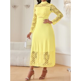 Women'S Elegant Long Sleeve dress - Formal & Everyday Chic, Flattering Fit, Zipper Back Closure, All-Season Party Wedding Outfit (HRYY344)