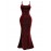 Spring/Summer Adjustable Strap Crystal Embellished Backless Dress with Chest Pad