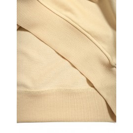 [Cozy Plus Size Sweatshirt] Polyester Plus Size Women's White Bow Print Sweatshirt - Cozy, Comfortable, Machine Washable Fall & Winter Pullover with Digital Butterfly Design