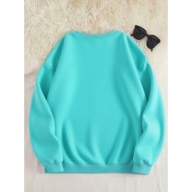 Women'S Cozy Crew Neck Sweatshirt with Vibrant Fox & Floral Print - Casual Long Sleeve Pullover for Fall & Winter, Soft Polyester Blend, Machine Washable, Allseason Apparel | Vibrant Print Top | Polyester Blend, Fox Sweatshirt