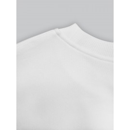 Women's HUSTLE Graphic Crew Neck Sweatshirt - Long Sleeve Casual Pullover with Print, Pink Dripping Letters & Money Motif, Cozy Fall Winter Streetwear, Machine Washable, Winter Apparel, Bold Design, Relaxed Fit