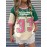 [Retro Y2K Colorblock Tee] Retro Vintage Y2K Women's T-Shirt - Pastel Green & Pink Colorblock Tee | Machine Washable, All-Season Casual Top, Bold Letter Print, Versatile Clothing